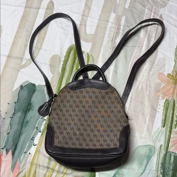 Vintage Dooney & Bourke brown Backpack with leather trim - Picture 2 of 12